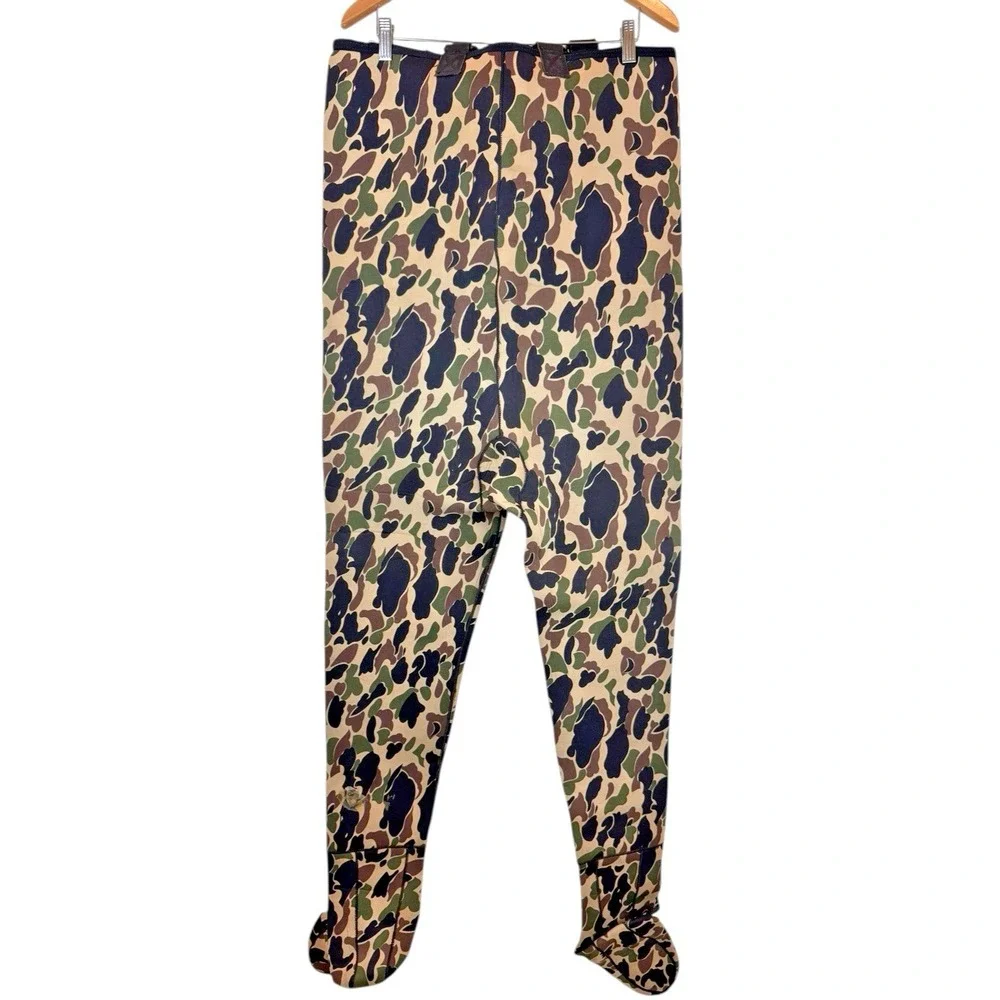 Vintage Upland Camo‎ Fishing Chest Waders Pants Bibs Size Large Neoprene
